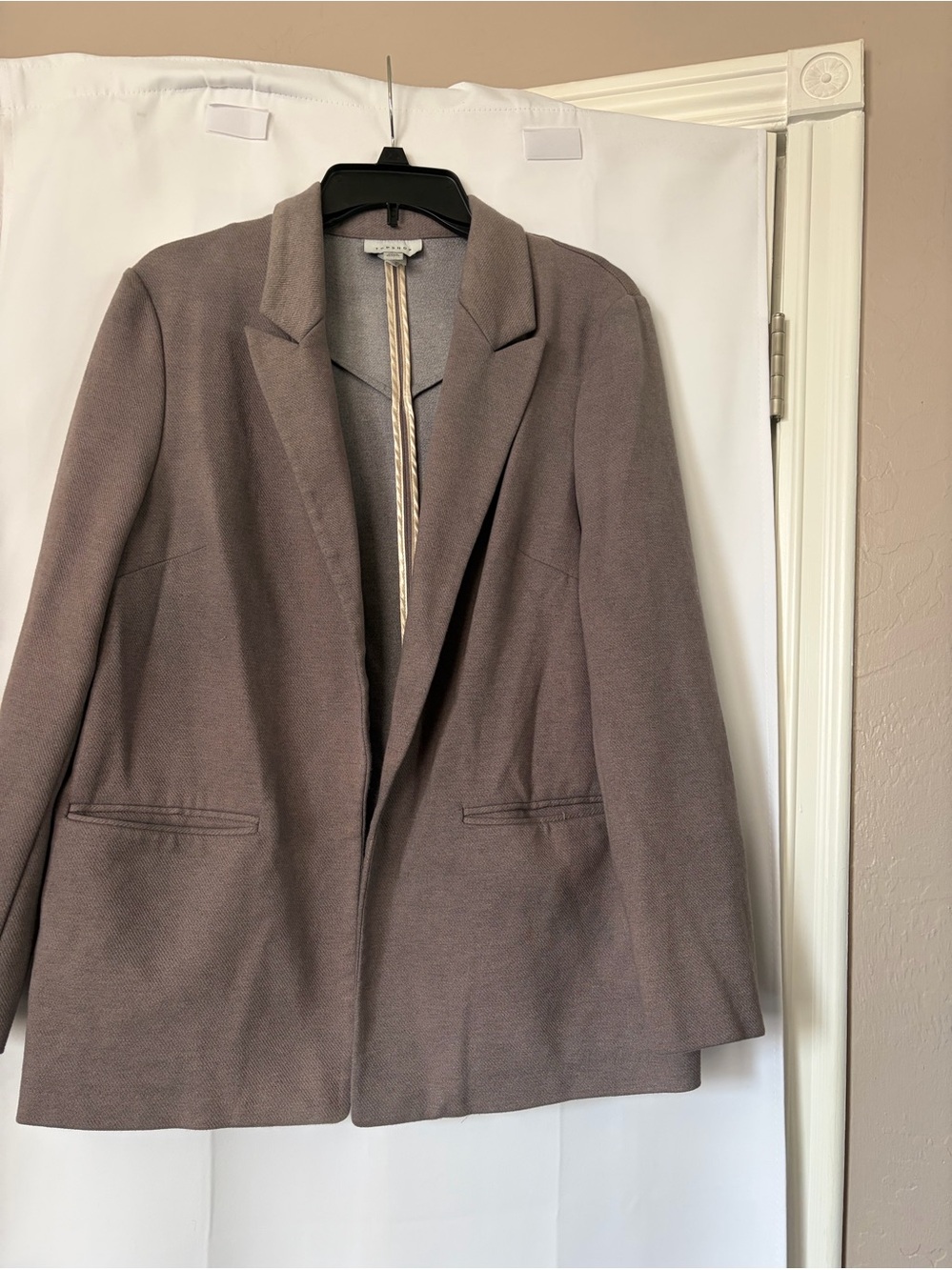 Topshop taupe knitted‎ blazer size 12